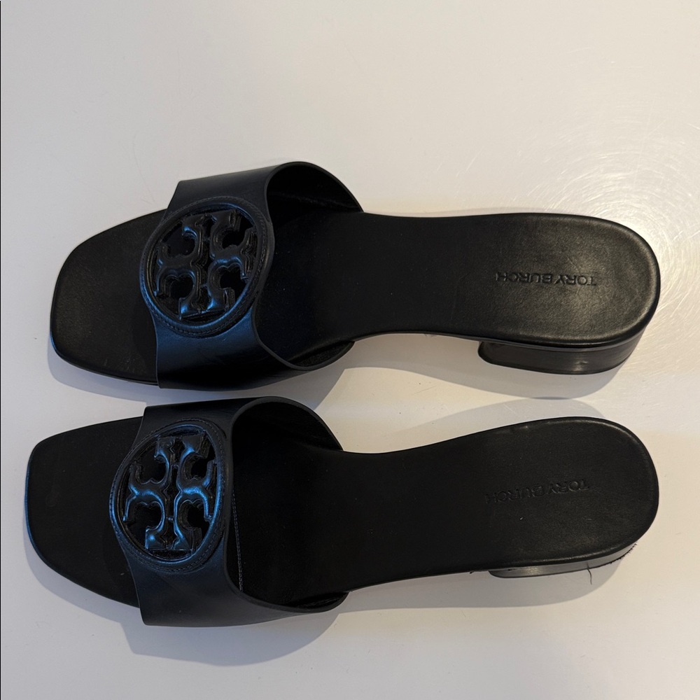 Tory Burch Monochrome Double T Slip-On Sandals - Picture 4 of 8